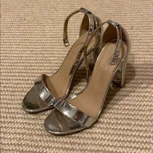 Silver Open Toe 5” Heels